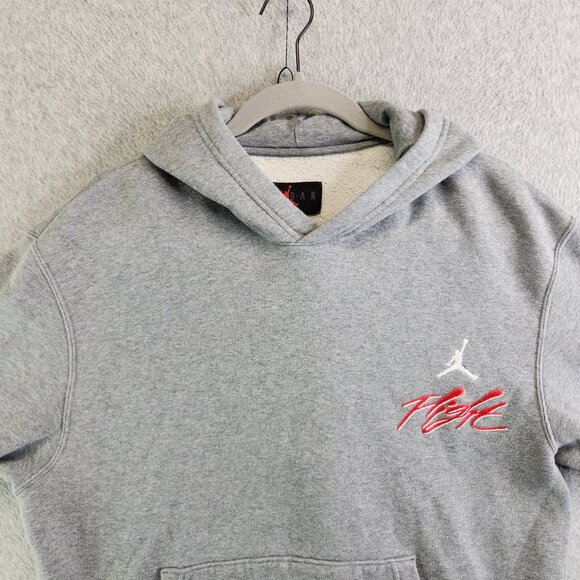 Jordan Hoodie Mens M Gray Flight Air Essentials Fleece Pullover Jumpman - Picture 2 of 14
